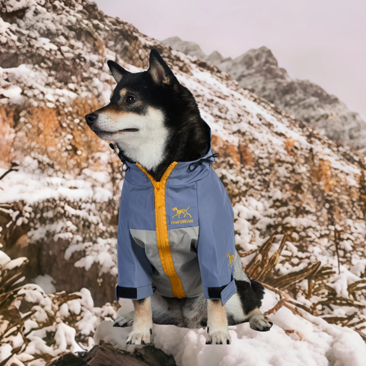 

Waterproof and Windproof​ Large Dog Raincoat with Hood,Reflective Strips,​ Cinched Cuffs Adjustable Halloween Costume Jacket