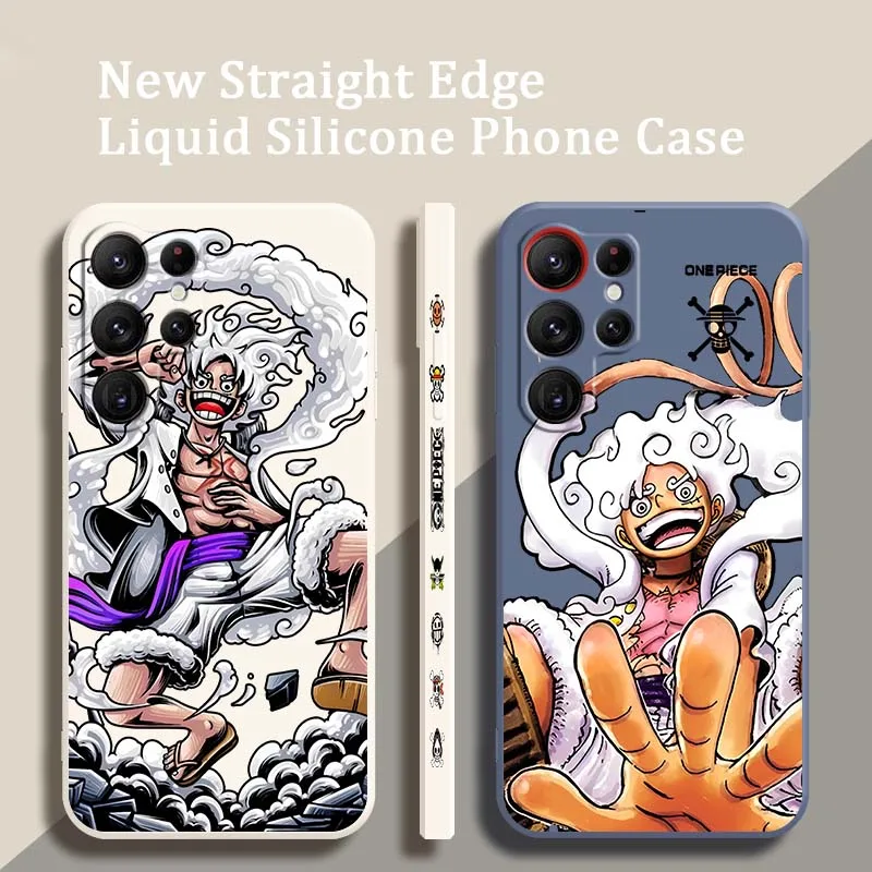 

Anime One Piece Luffy For Samsung Galaxy S26 S25 S24 S23 S22 S21 S20 Ultra Plus FE 5G Liquid Left Rope Phone Case