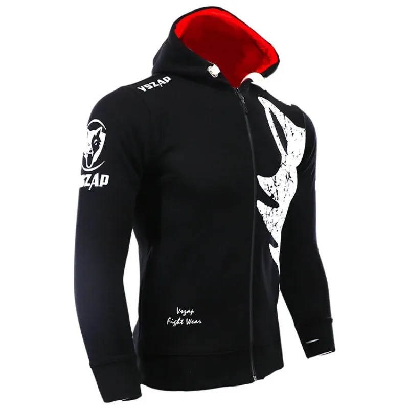 VSZAP Ciepła zimowa bluza z kapturem Dresy Fight MMA Gym Tee Shirt Boks Fitness Sport Mężczyźni