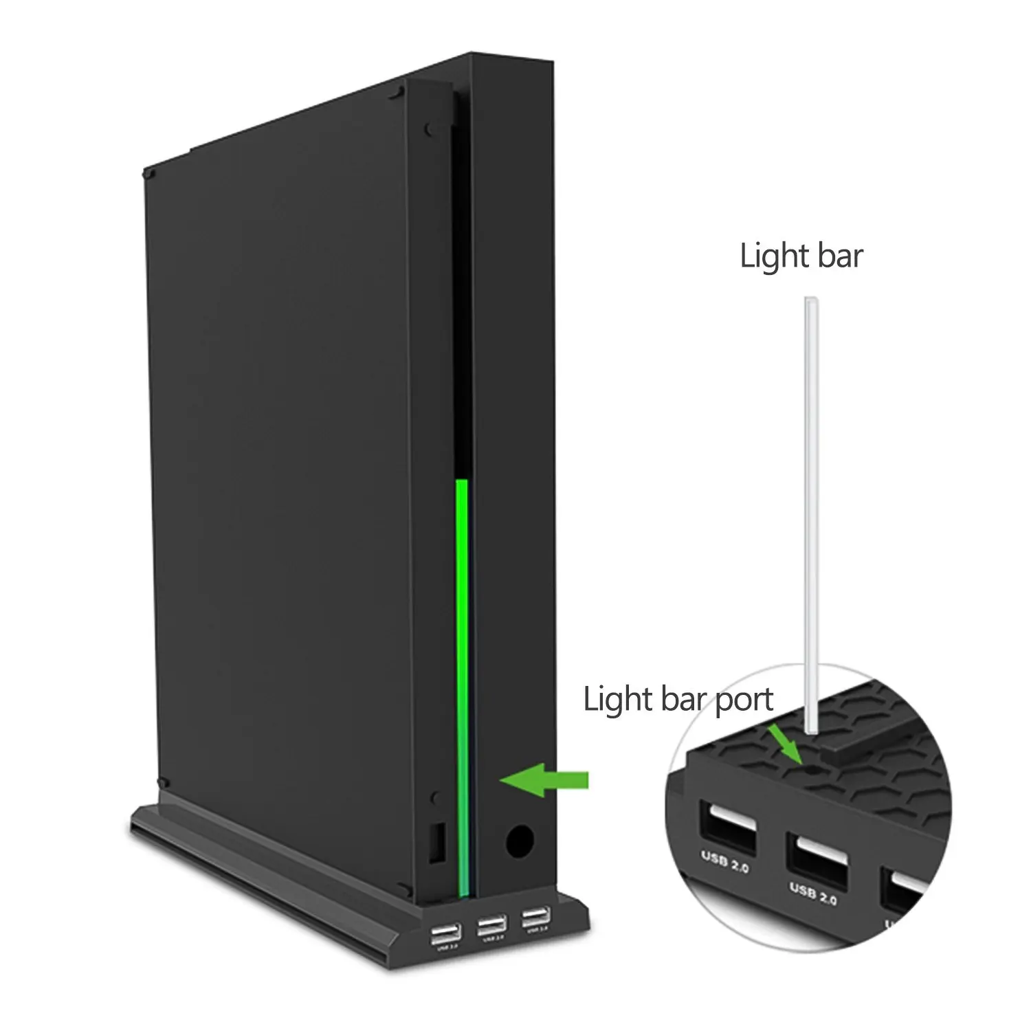 لقاعدة تبريد XBOX One X FAN مع 3 مراوح تبريد Quoet، شريط إضاءة LED و3 منافذ USB كفاءة تبديد الحرارة DOBE TYX-1768