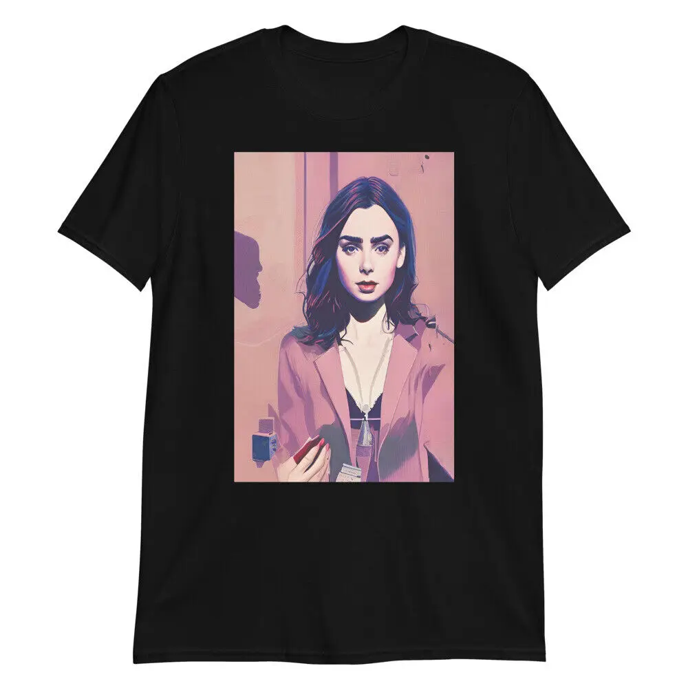 Hipster Girl Lily Collins Short-Sleeve Unisex T-Shirt Fan Art Artwork Phil Print