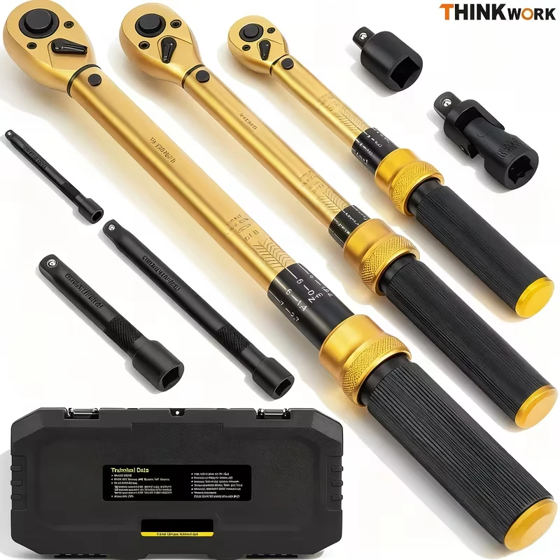 

Набор из 8 высокопрочных динамометрических ключей с приводом 1/4", 3/8", 1/2" (72 зуба, ±3%, 10-230 дин-фунт/5-50 фут-фунт/10-180 фут-фунт) с адаптерами для автомобилей, мотоциклов и велосипедов