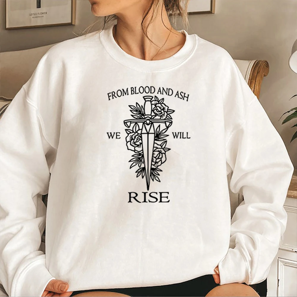 From Blood and Ash We Will Rise Sweatshirt FBAA Jennifer L. Armentrout Red Pearl Shirt FBAA JLA Bookish Merch Trendy Sweatshirts