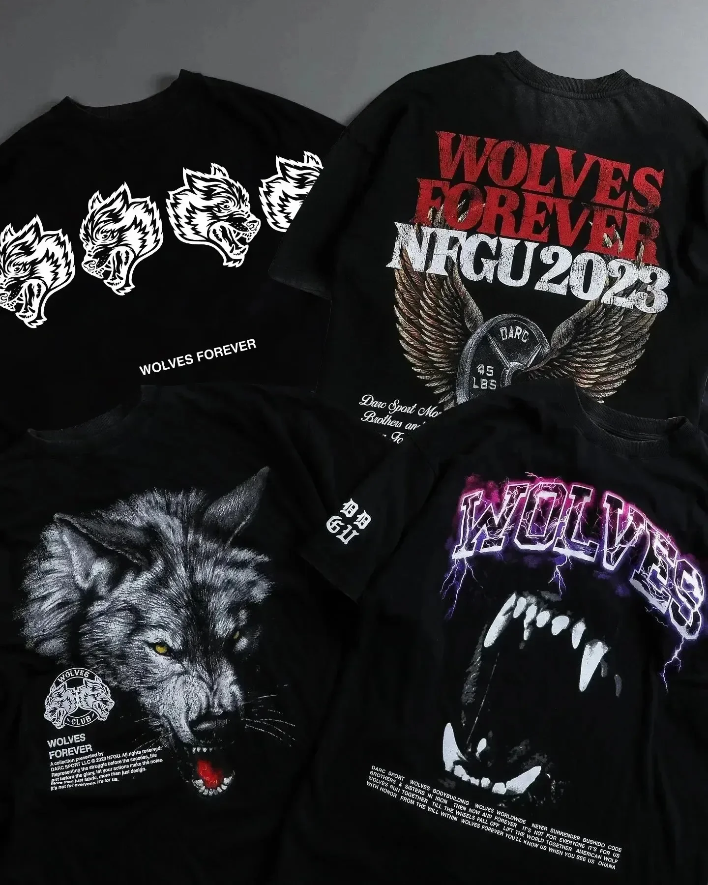 Darc Wolf Sport T-shirt Oversized Printing Tshirt Workout Gym Fitness Men's Short Sleeve Casual Women Tees Darc Wolves T Shirts