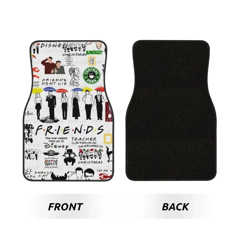 TV Show Friends Symbol Car Floor Mats 4 Pieces Crystal Velvet Non-Slip Carpets Rugs Universal Car Front Rear Carpets Foot Mats