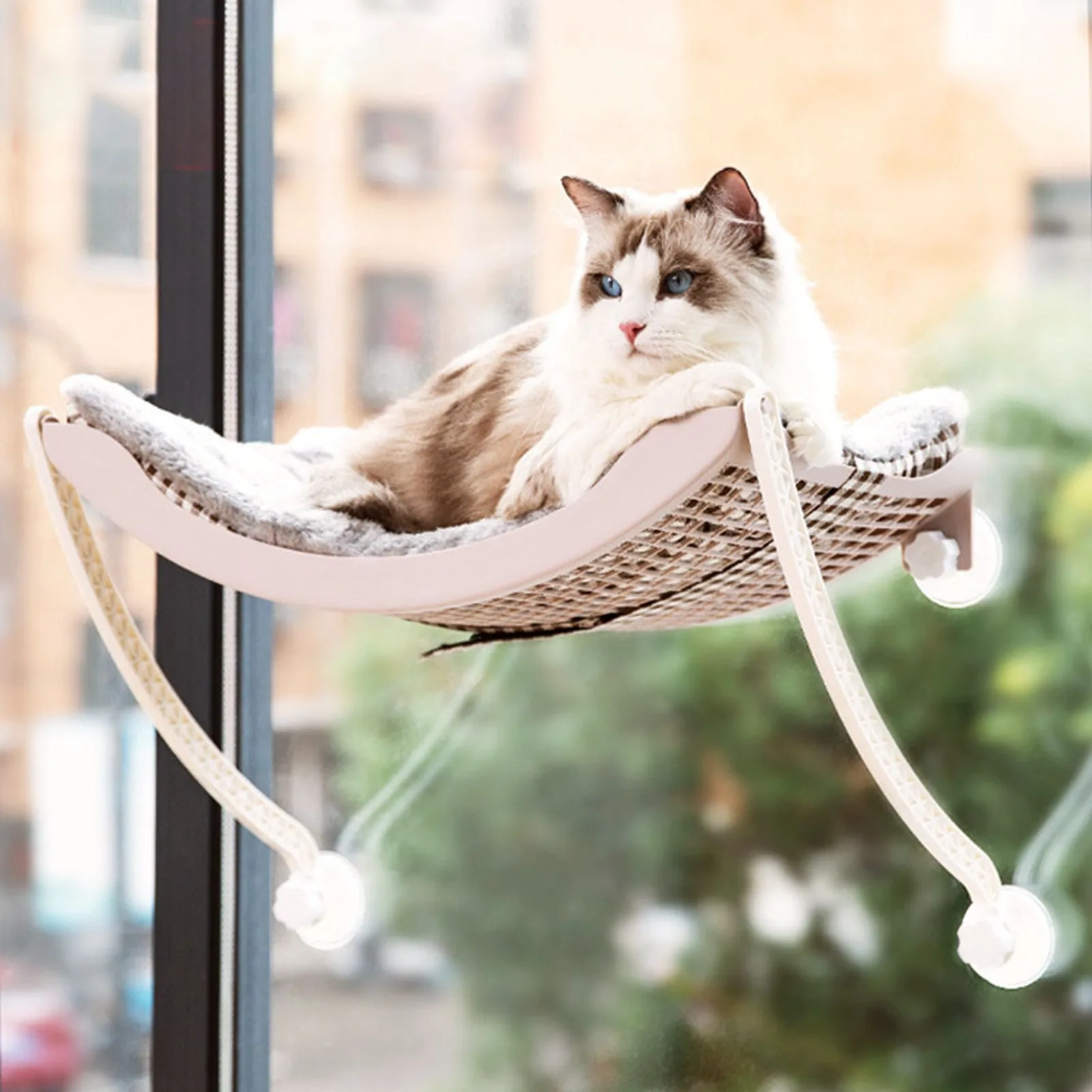 Cat Hanging Bed Pet Cat Hammock Aerial Cats Bed House Kitten Climbing Frame Sunny Window Seat Nest Bearing 15KG Pet Accessories