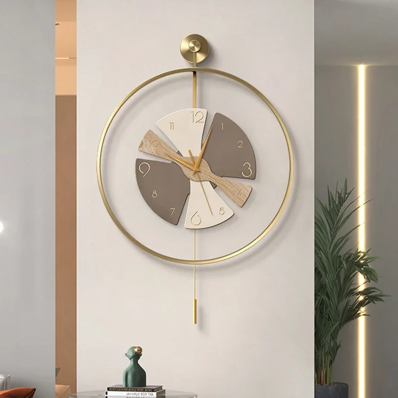 

Art Mural Wall Clocks Living Room Luxury Interior Simple Chinese Style Metal Nordic Clock Wall Kitchen Reloj De Pared Home Decor