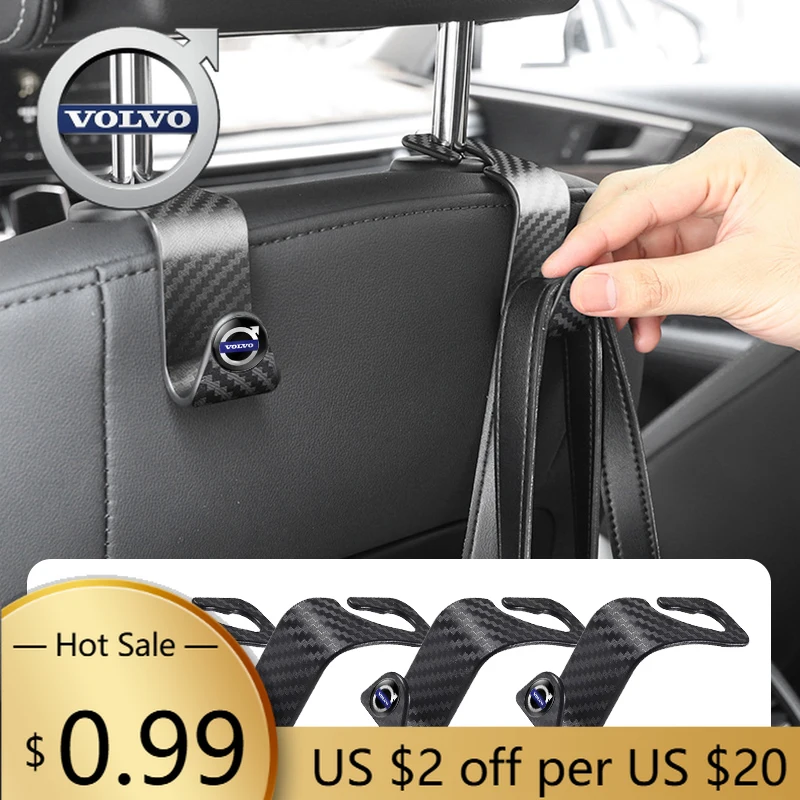 Tampas de cubo 1/2/4 peças cabides de fixação automática acessórios interiores de armazenamento de carro para volvo v60 xc60 xc90 s60 xc40 v40 s80 t6 