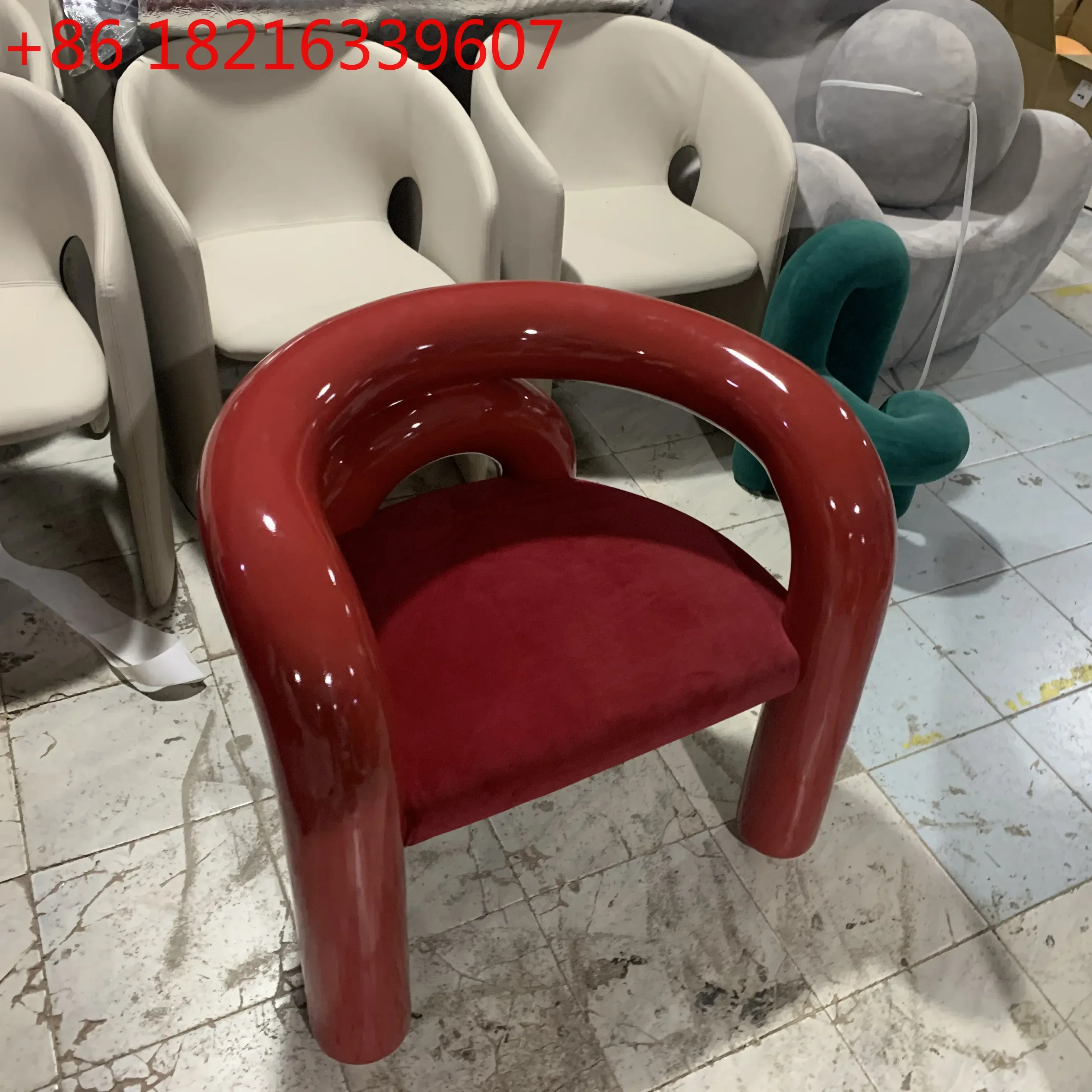 TAO zq Nordic Modern Creative Glass Armchair Single Leisure Chair Living Room Home Couch