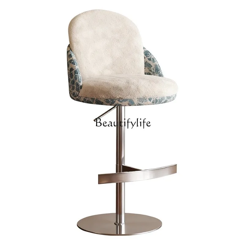 

Italian minimalist high stool household bar chair liftable high chair