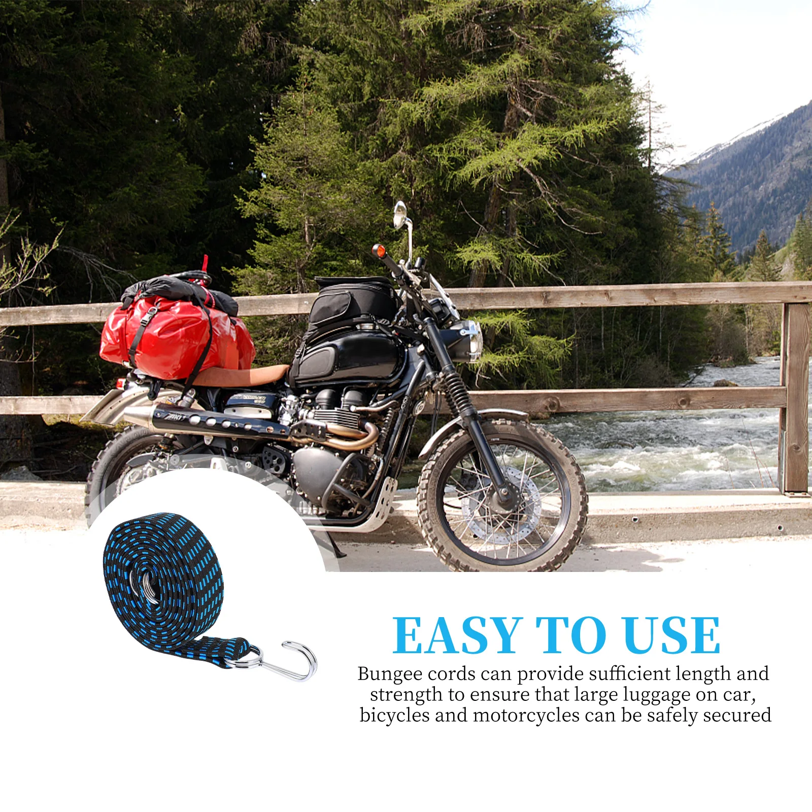 

4pcs Elastic Rope Hooks Strong Durable High Quality Materials Camping Adjustable Binding Fixing Luggage String Stretchy Long