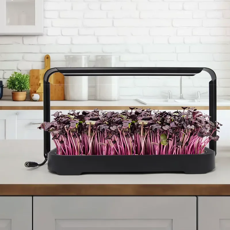 Electronic Automatic Timer Indoor Herb Seedling Planter Microgreen Hydroponics Growing System Kit Full-Spectrum LED Grow