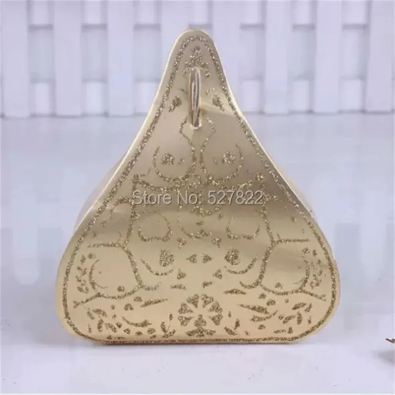 50PCS Hershey's Candy Boxes Romantic Gold Peach Heart Wedding Favours Box Water Droplet Gift Boxes Wedding Party Supplies