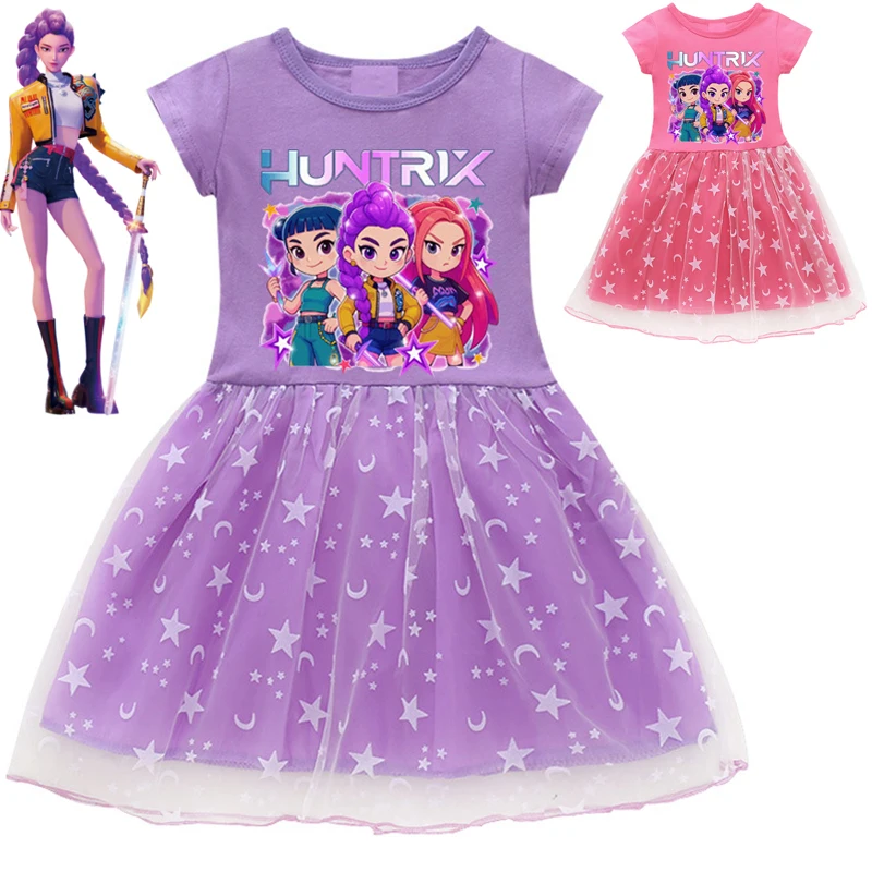 

K-Pop for Demon Hunters Clothes Baby Girls Dresses Kid Wedding Party Princess Vestidos Girls Cosplay Huntrx Zoey Mira Dress