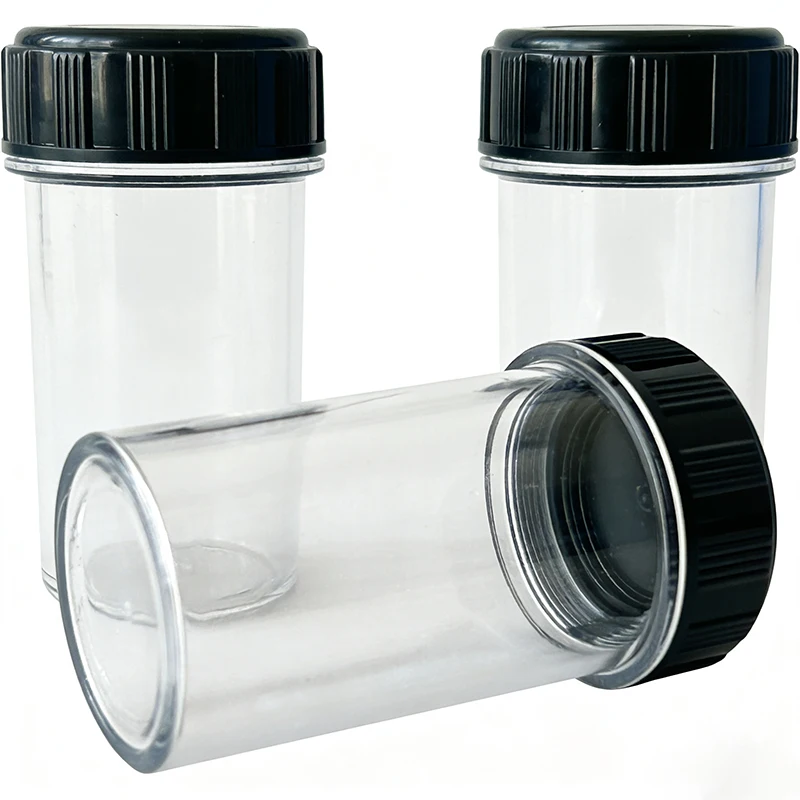 10pcs Biological Microscope Objective Lens Plastic Box 45mm 60mm 185 195 Objective Anti-Dust cover Case RMS Thread 20.3