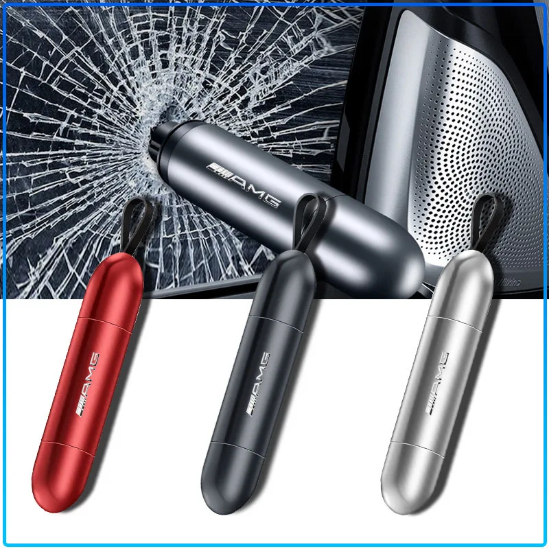 Car Safety Hammer Emergency Window Breaker Seat Belt Cutting Machine Car Goods Stickers For Mercedes-Benz C450 C180 C200 C220