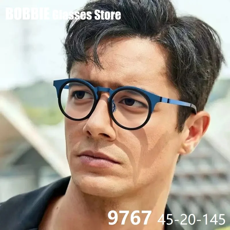 

Denmark Brand Retro Round Titanium Glasses Frame Ultra-light Men Women Eyeglasses Eyewear Screwless Handmade 9767 New Spectacle