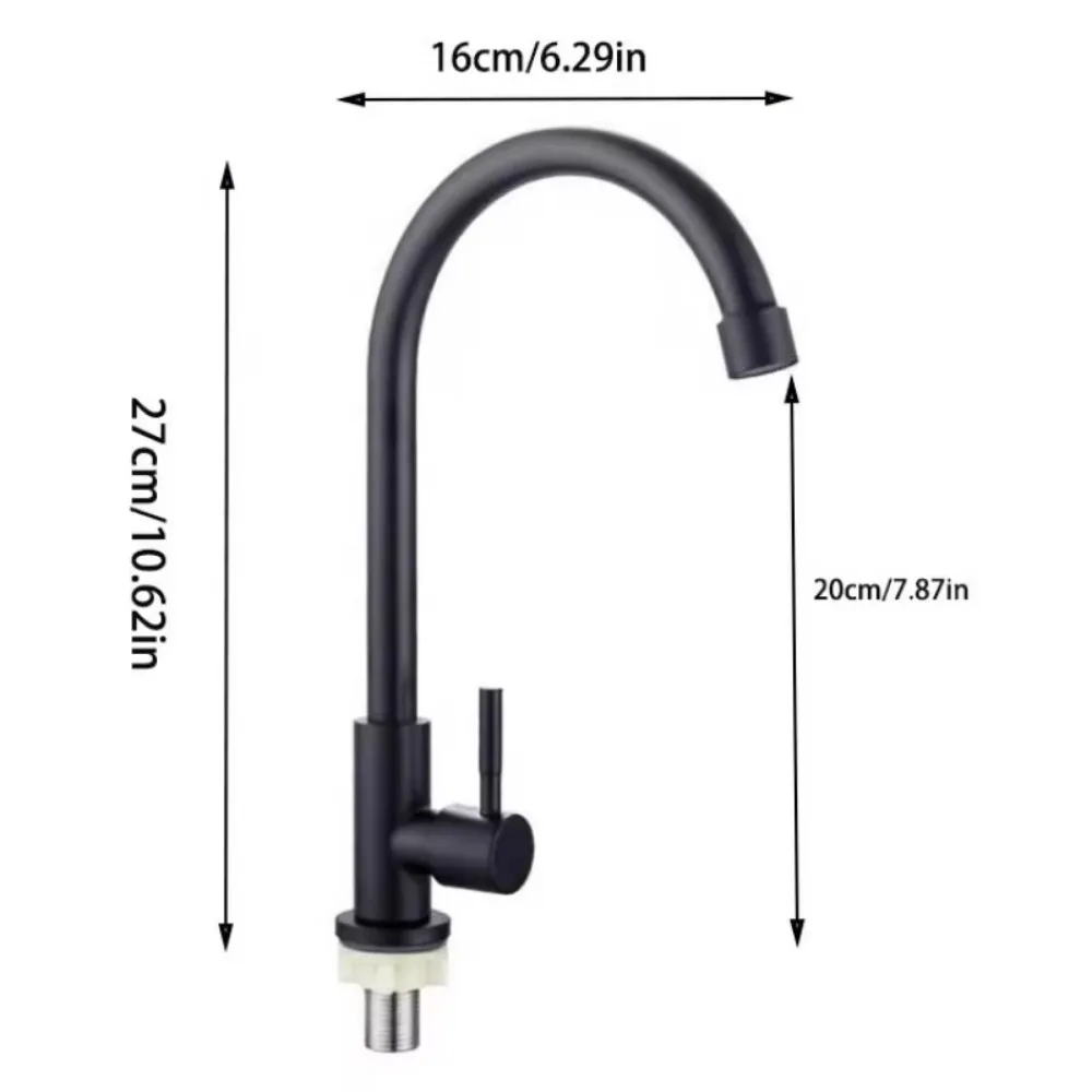 Universal Plastic Kitchen Faucet Rotating Black Single Cold Water Taps Single Handle Flexible Water Tap Nozzle Tap Sink