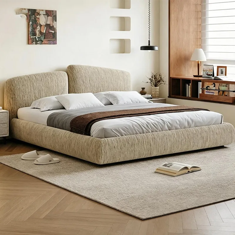 

Beige Organizer Double Bed Bedrooms Princess Modern Italian Wooden Bed Frames King Size Storage Letto Matrimoniale Furniture