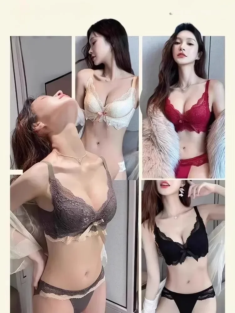 MOYISU Viktorianische Spitzen-BHs, verstellbar, Push-Up, Anti-Durchhängen für Damen, luxuriöse Braut-Dessous für kleine Brüste, 2025, sexy Era Free
