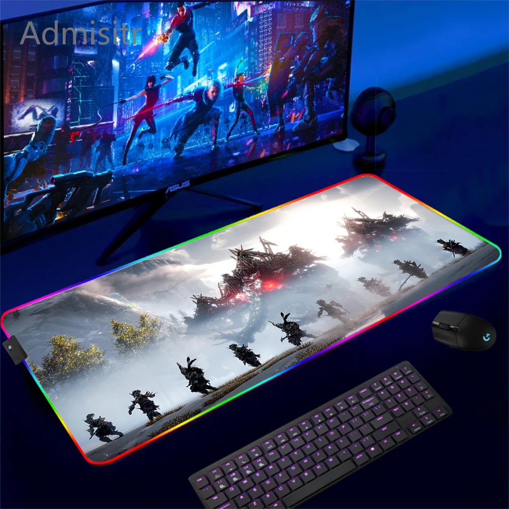 XXL RGB Gaming Colorful Mouse Pads Horizon Zero Dawn Mousepad HD Print Gamer Luminescence Large Desk Mat Computer LED Mouse Mats