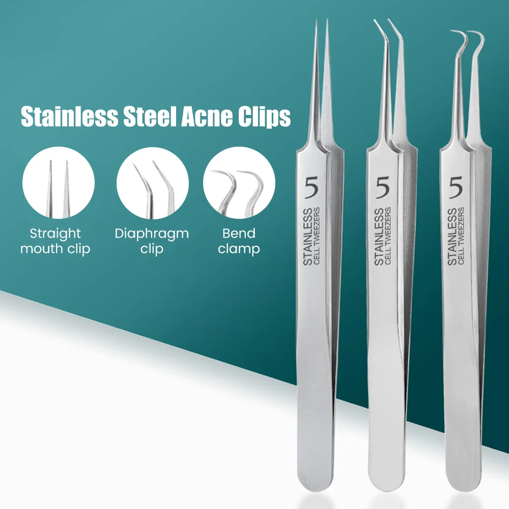 ドイツの極細No. 5 セルニキビにきびクリップピンセットビューティーサロン特別なスクレーピング & クロージングアーティファクトにきび針ツール