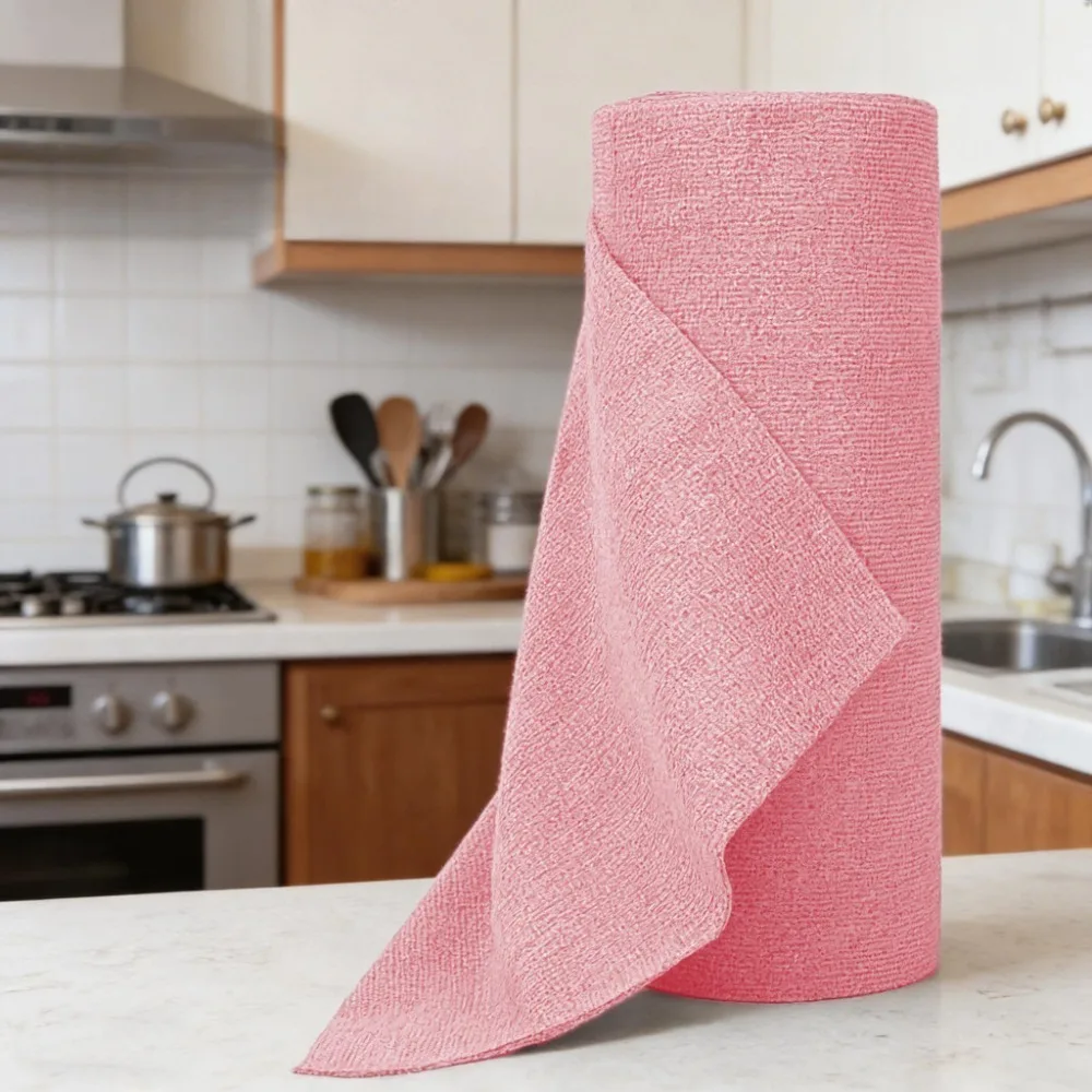 40 Pcs 2 Rolls Reusable Microfiber Cleaning Cloths Highly Absorbent Durable Machine Washable Kitchen Towels for Dishes Floors