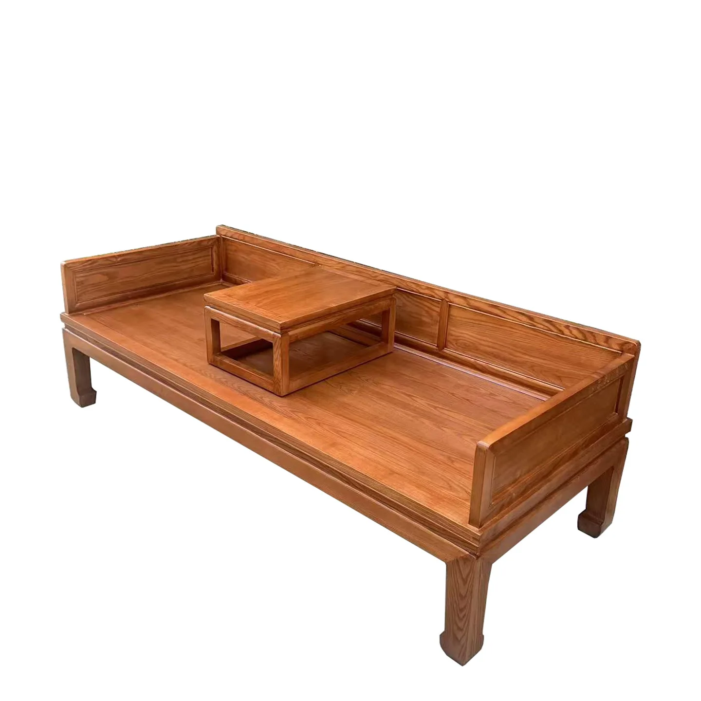 

New Chinese style, solid wood, Arhat bed, tatami, mortise and tenon, white wax, sofa