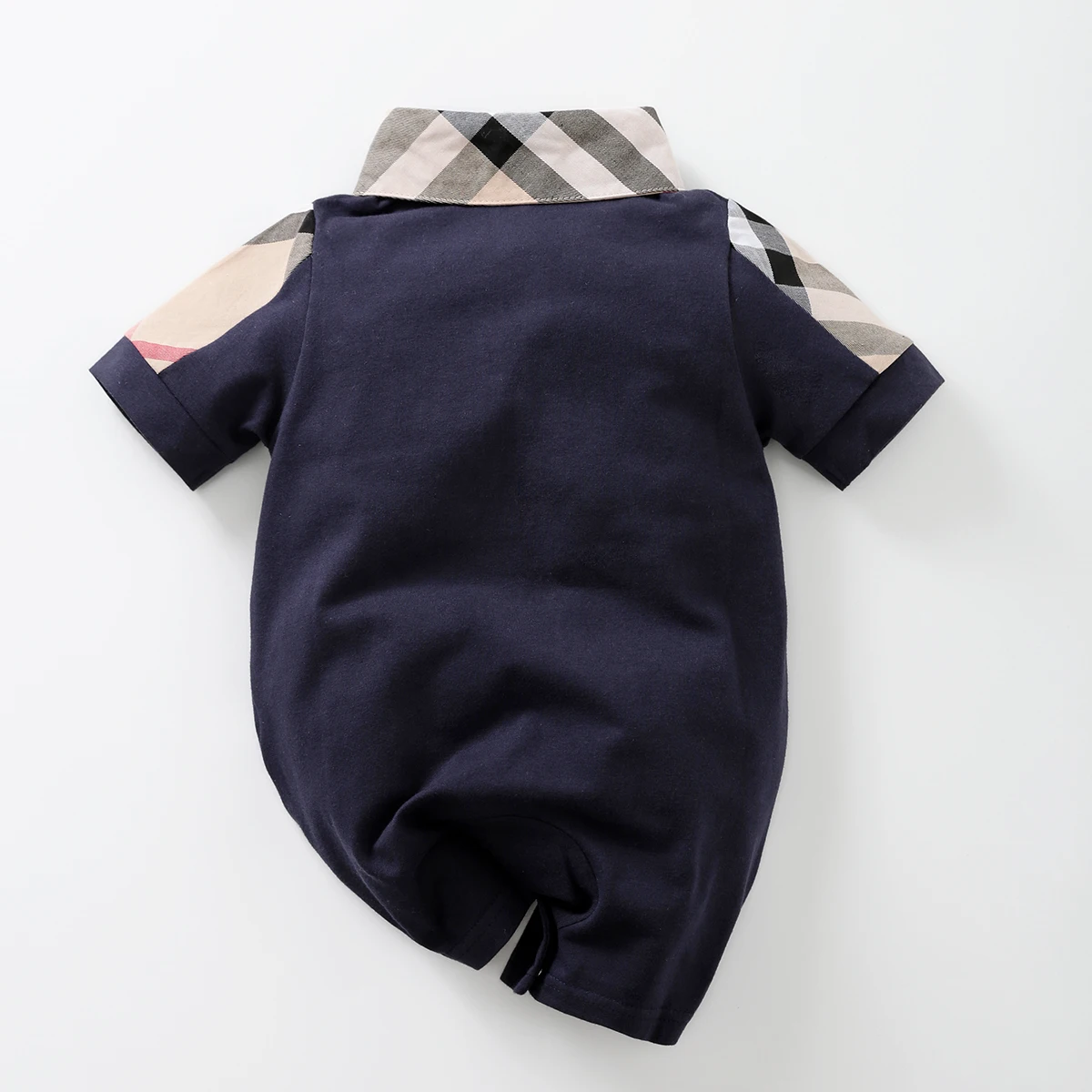 IURNXB Baby Boy's Romper Short Sleeve Cotton Infant Turndown Collar Tuxedo Jumpsuit Gentleman Summer One Piece Play Suit Outfits