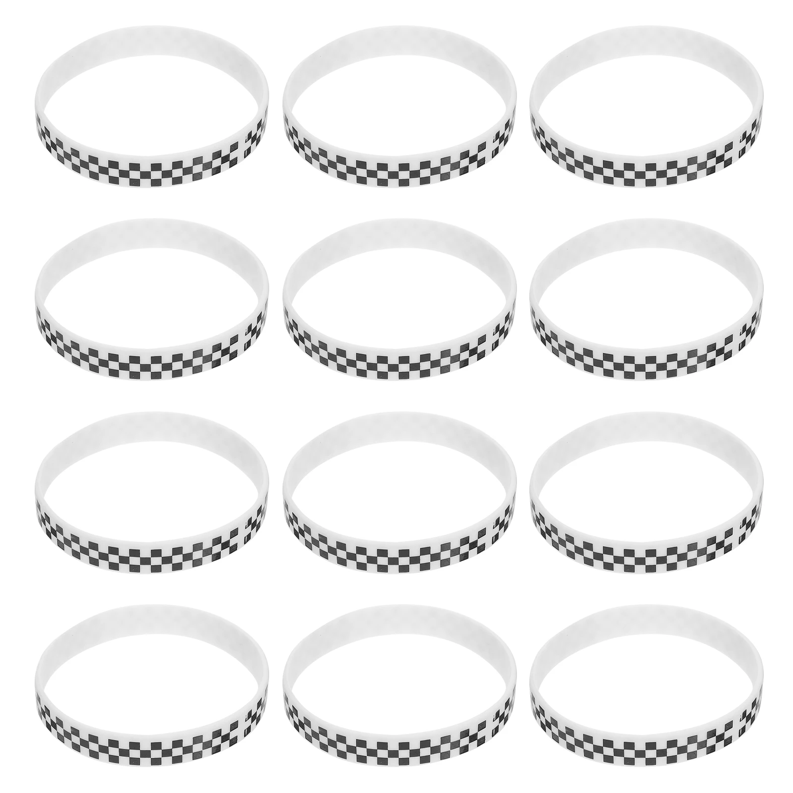 

40 Pcs Plaid Bracelet Silicone Wrist Bands Wristband Car Rubber Bracelets Racing