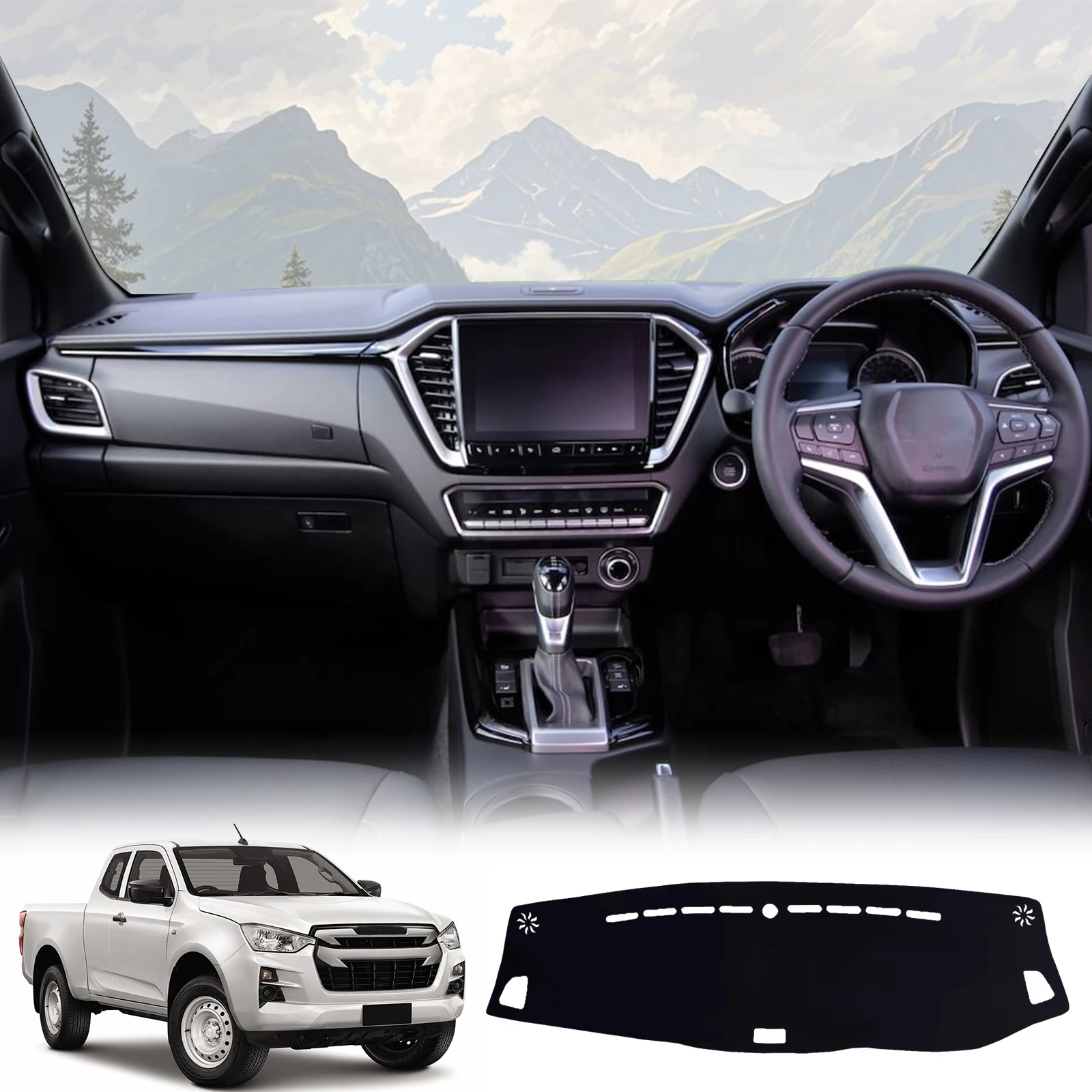 

Dashboard Cover Pad for Isuzu D-Max DMax D Max 2021 2022 2023 Dashmat Accessories Dash Mat Anti-Slip Sunshade Protective Carpet