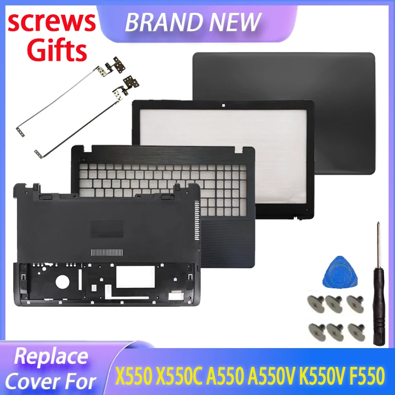 Substituir capa para x550 x550c a550 a550v k550v f550 y581l portátil lcd capa traseira moldura frontal apoio para as mãos inferior caso dobradiças