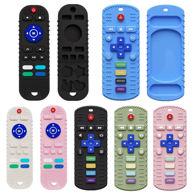 

Safe Silicone Baby Teether TV Remote Control Shape Teether Rodent Gum Pain Relief Teething Toy Kids Sensory Educational Toy