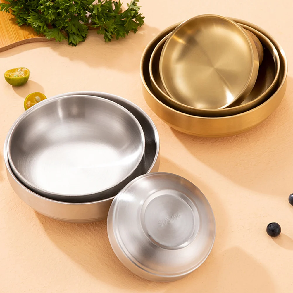 Stainless Steel Cold Noodle Bowl Kitchen Condiment Plates Sauce Serving Dish Dessert Trays Snack Dipping Small Cake