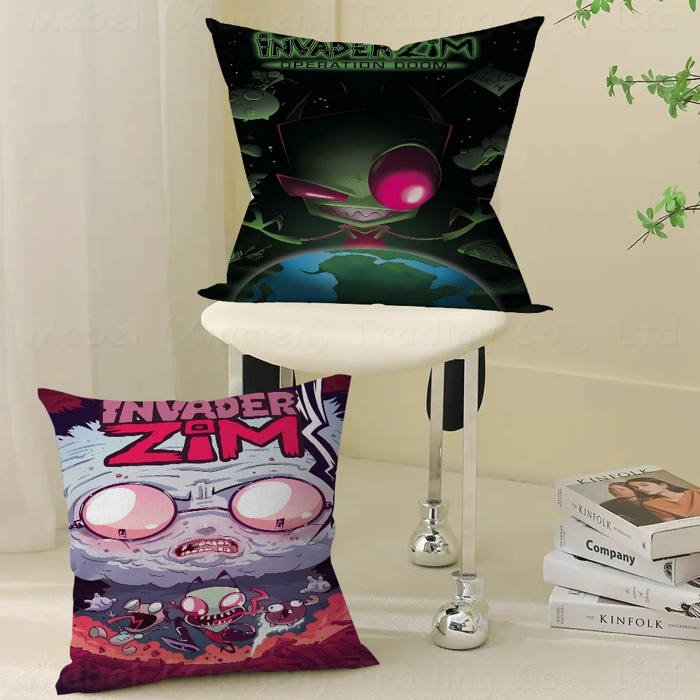 Invader Z-Zim Cartoon 45*45cm Cushion Cover Pillow Cover Decor Pillowcase Home Pillowcase For Couch Pillow