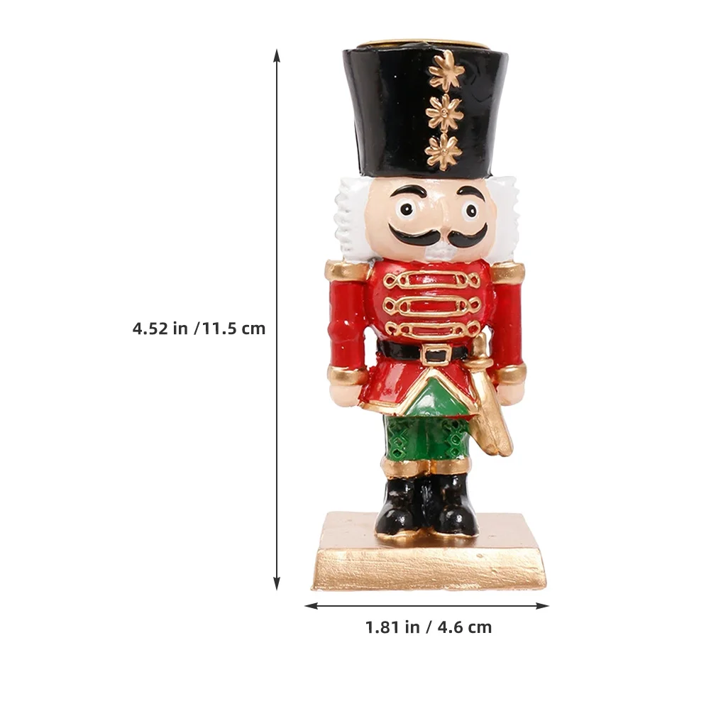 2Pcs Christmas Nutcracker Holder Rustic Resin Xmas Dining Table Centerpiece Fireplace Decor Holders for Christmas