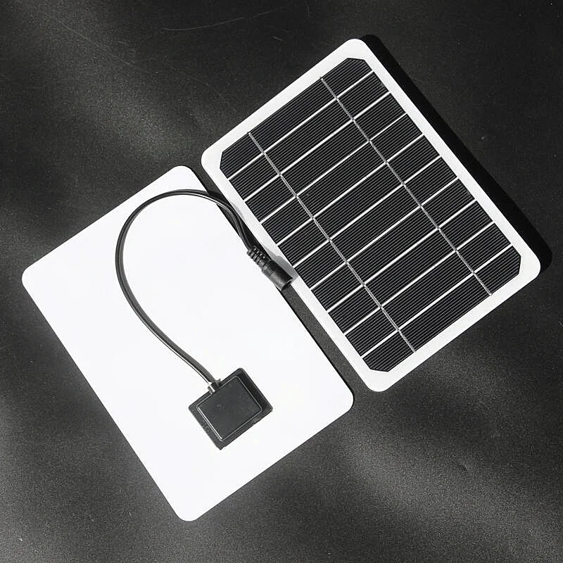 2W/5W 5V Solar Panel USB or DC Output Charge 3.7V-5V Battery, Fan + PET PV Plate Exhaust Fan Chicken Dog Cat Solar Airflow Fan