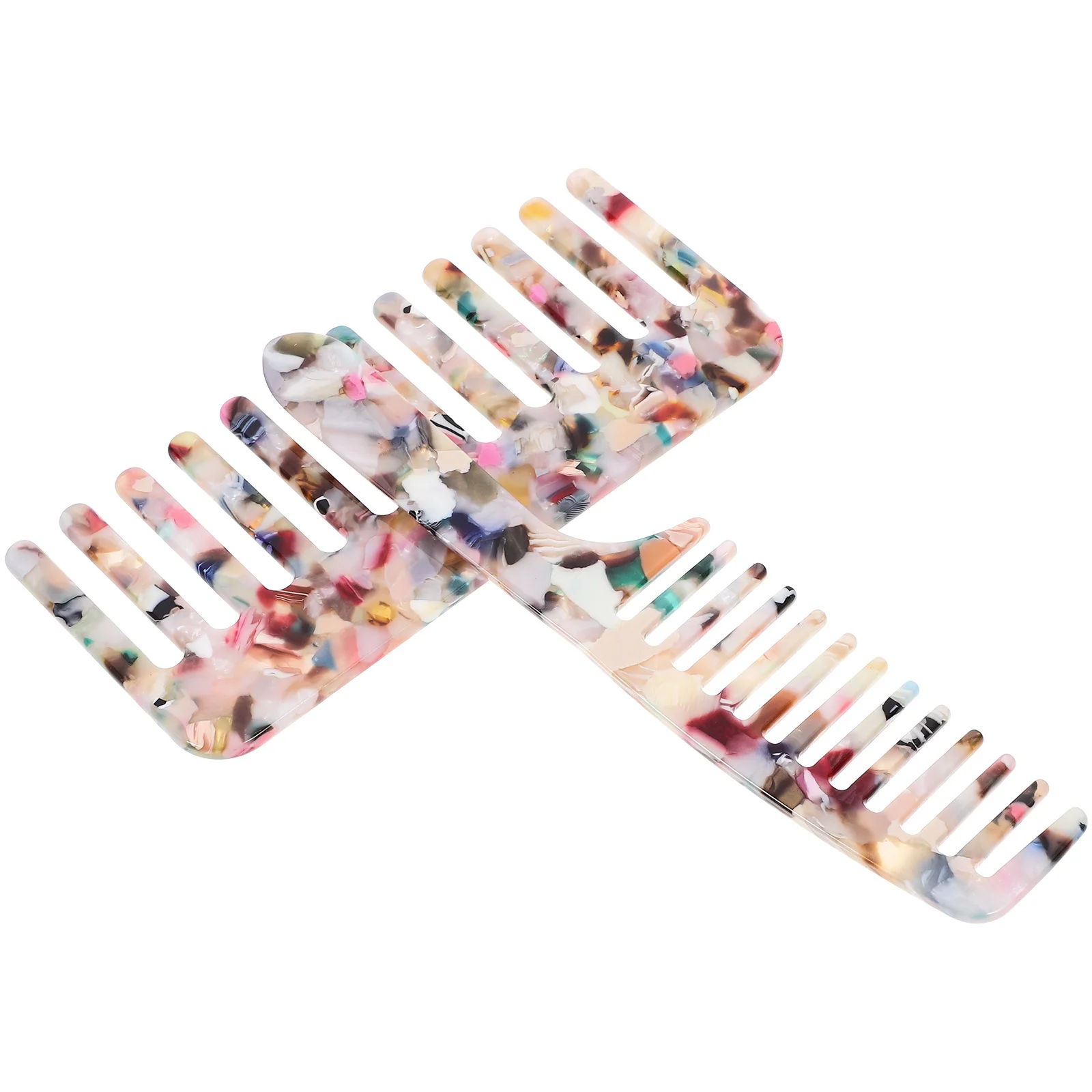 

2 шт. расческа для укладки волос с широкими зубцами для женщин, расческа для вьющихся волос, нескользящая ручка, качество в салоне, ежедневное использование, подходит для путешествий