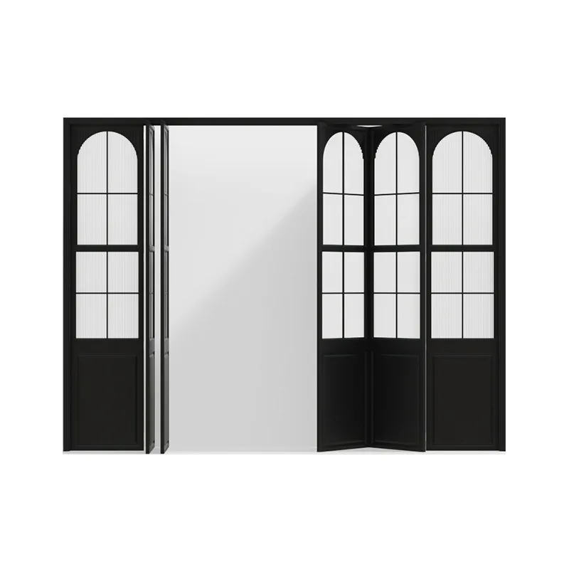 

retro folding sliding partition door titanium magnesium aluminum alloy bathroom kitchen balcony living room glass door