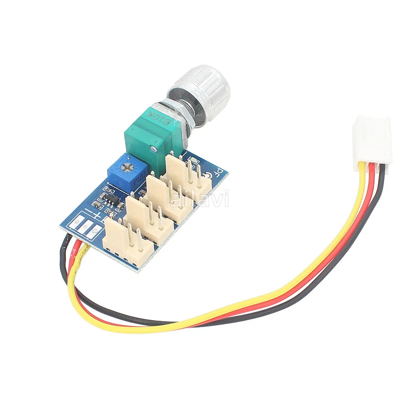 Modulo regolatore di velocità della ventola PWM a 4 vie regolabile DC 12V 3A con interruttore a manopola regolatore di velocità della ventola a 4 fili riduzione del rumore