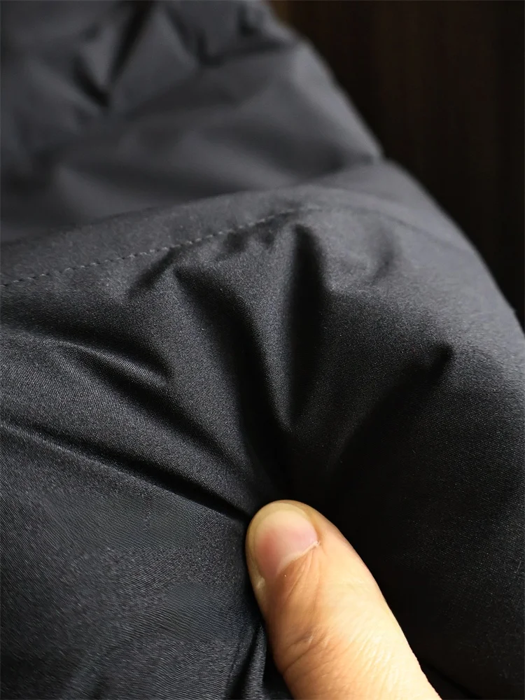 Hoge kwaliteit heren donsjack 85% vulling Four-Lo Velvet Warmth Outdoor Faion Urban Sle Polyestervezel Rits met capuchon