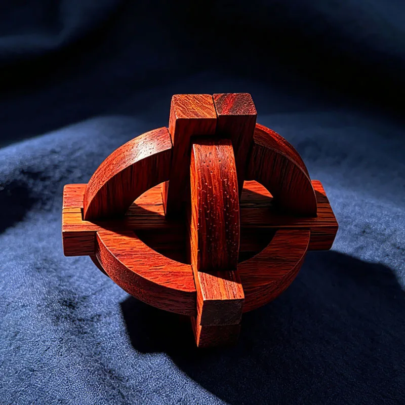 

Boutique Luban Lock Puzzle Wooden Globe Shaped Brain Teaser Mind Challenge Educational Toys For Kids & Adults Unique Gifts