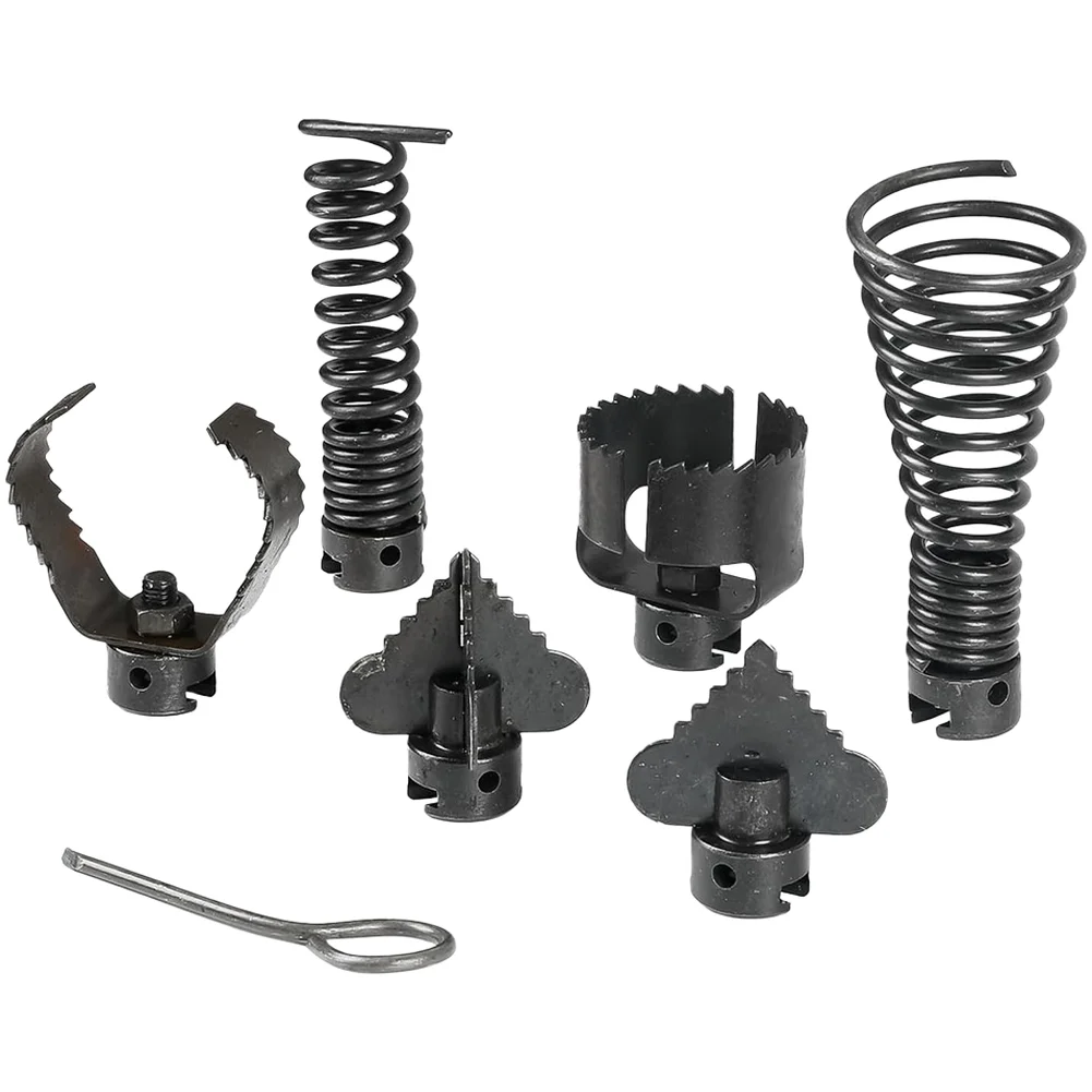 Drain for Cleaning Machine Accessories 7 Piece Auger Kit with Multi Purpose Augers for 3 to 6 Inch Pipe Applications
