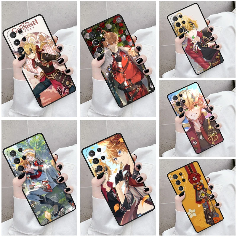 Funda de teléfono para Samsung Galaxy S24, S23, S21fe, S22 Ultra Plus, Note 10, 20, S8, S9, S10, Thoma Genshin Impact Game