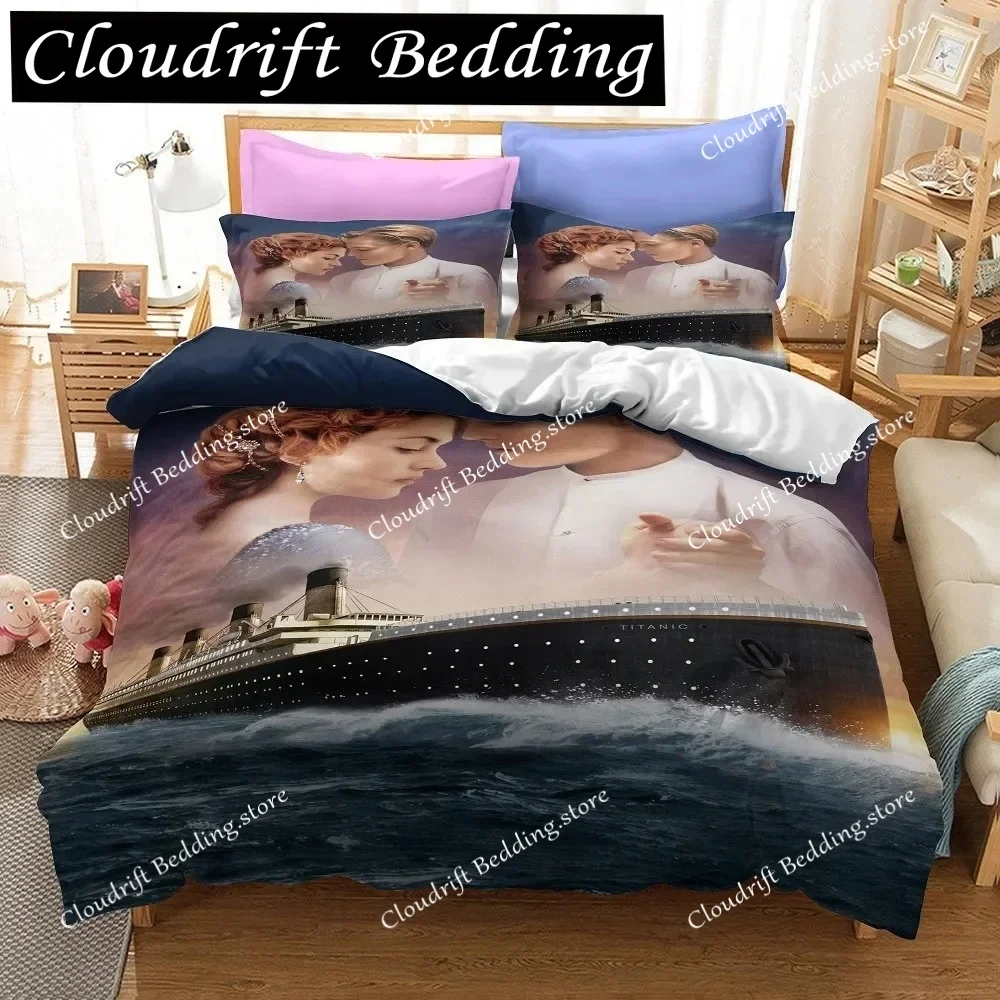 Design Titanic Jack and Rose Bedding Set Romantic Lover Movies Duvet Cover Sets King Queen Twin Size Couple Gift Bedclothes