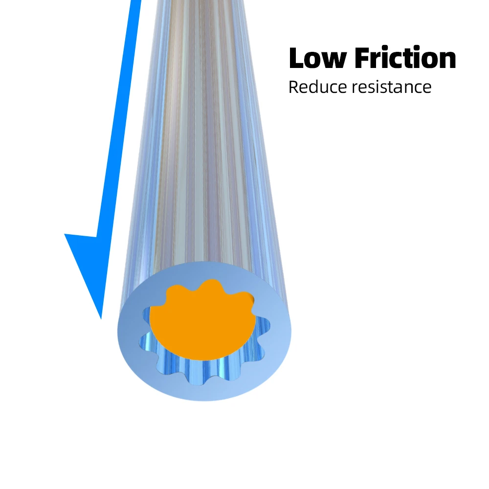 2/4/5/10M Low-Resistance Star-Shaped Tube Smooth Flow PTFE Tube  For Bambu Creality Voron Anycubic 3D Printer Parts