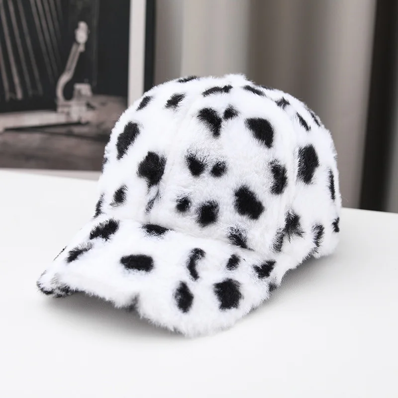 Klassische Baseballkappe aus Kunstfell, warme Plüsch-Papa-Mütze, atmungsaktiv, verstellbar, Winter-Sonnenhüte für Damen im Freien