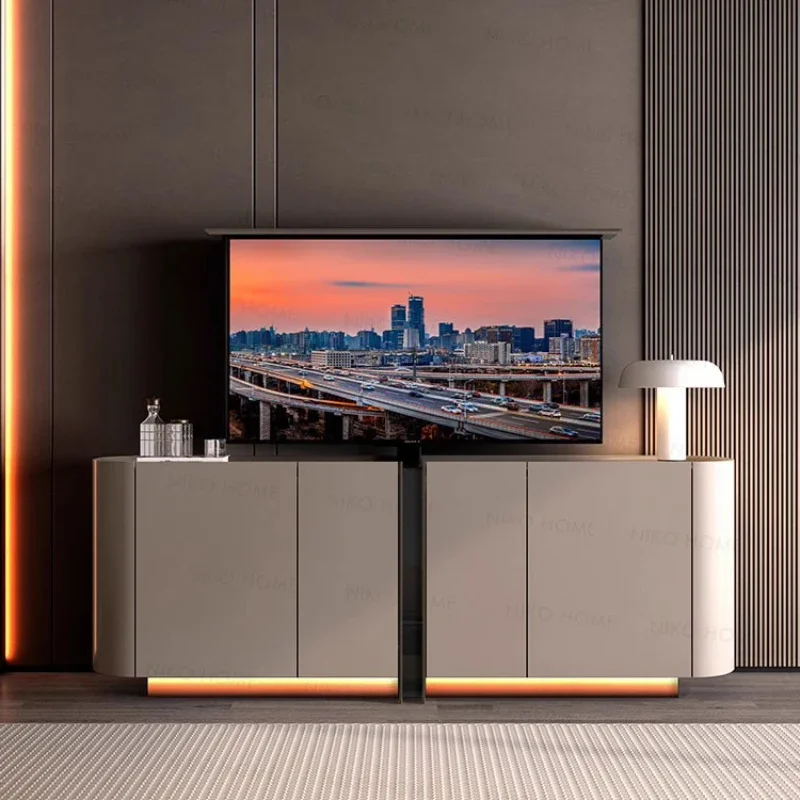 Light Luxury Is Very Good TV Series Same Modern Simple Electric Intelligent Remote Control Invisible Lifting TV Stand One