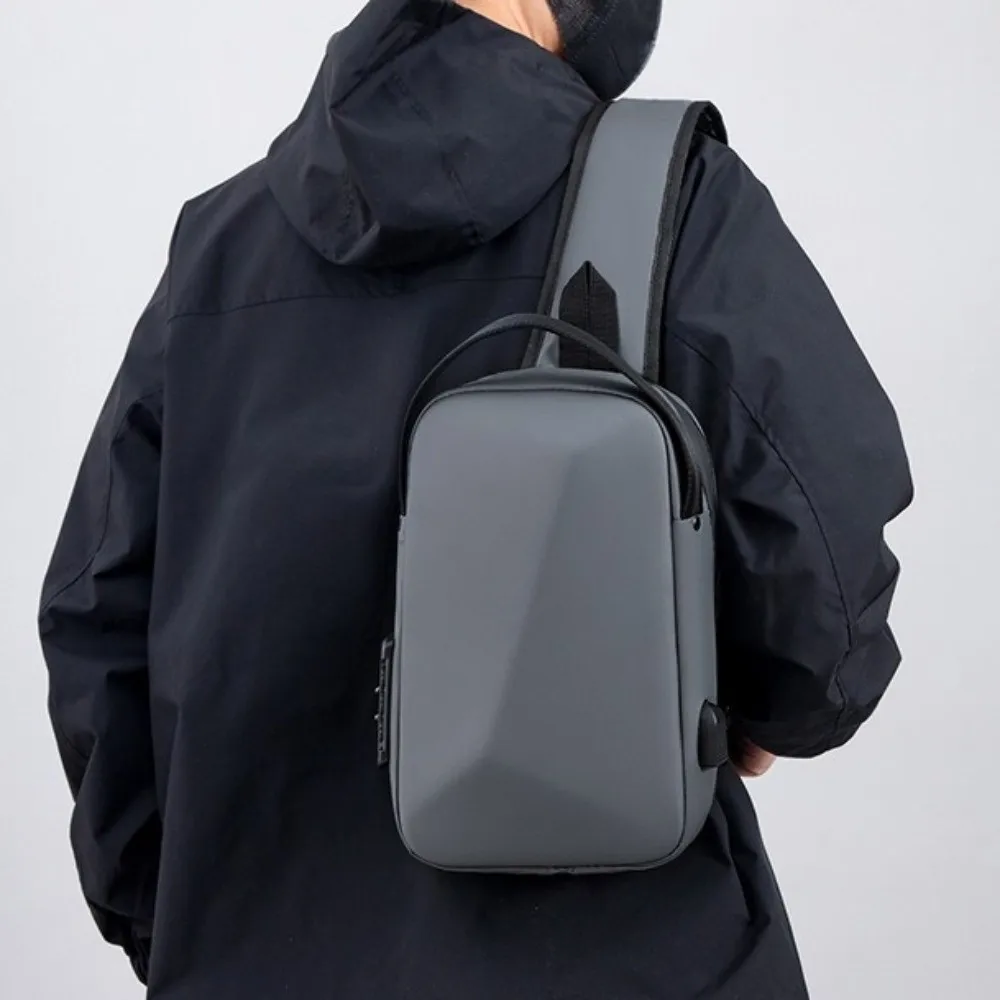 

Oxford Cloth Men's Chest Bag Anti-theft Adjustable Strap Password Sling Bag Multi-storey USB Charging Port