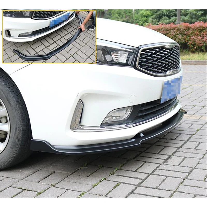 For 3PCS Kia K3 Cerato CAR Front Bumper Lips Diffuser Anti-Collision Body Kit Decorative Accessories 2016 2017 2018 Year